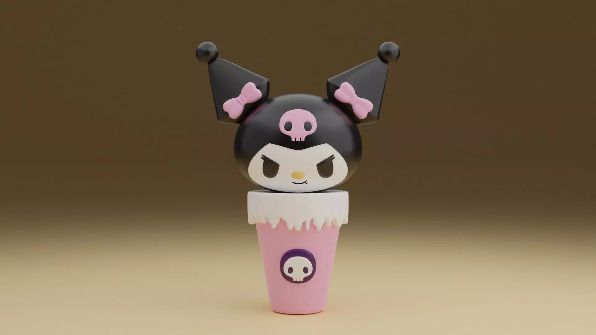 Ice cream sanrio kuromi 25 3D print model_0