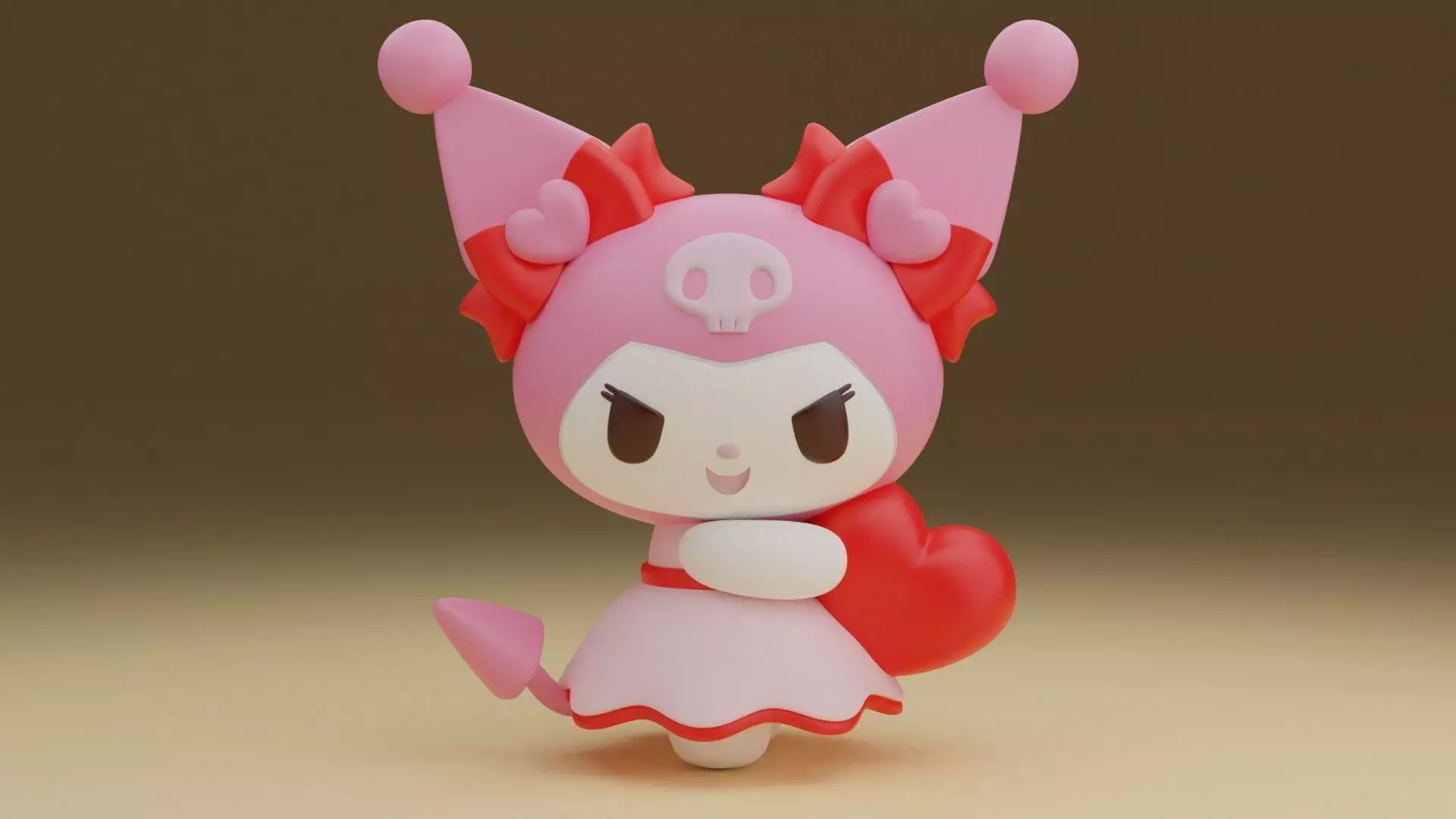 Valentine sanrio kuromi 20 3D print model_0