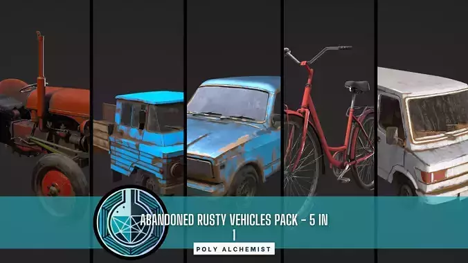 Abandoned Rusty Vehicles Pack 5 In 1