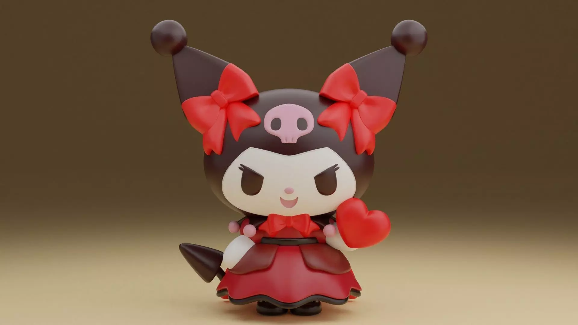 Valentine sanrio kuromi 18 3D print model_0