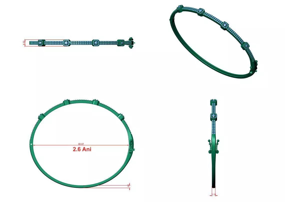 Ladies Brecelet 3D print model_10