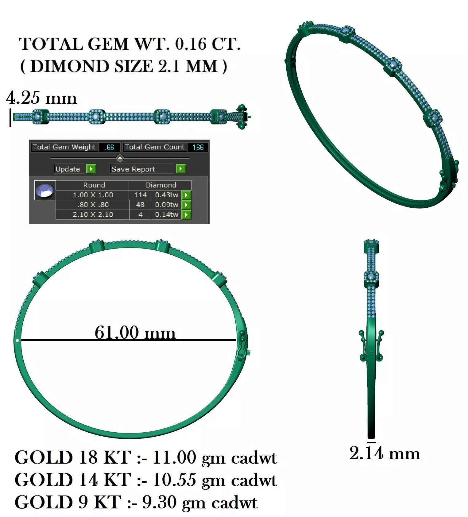 Ladies Brecelet 3D print model_7