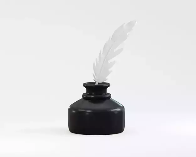 Quill Pen with Inkwell