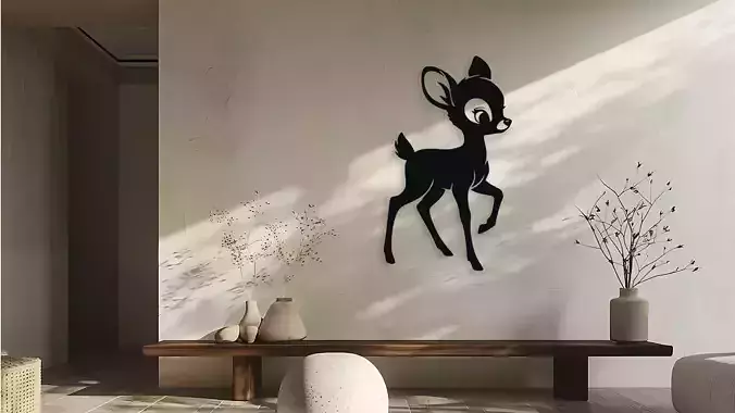 Cute Fawn Deer Wall Decor Art