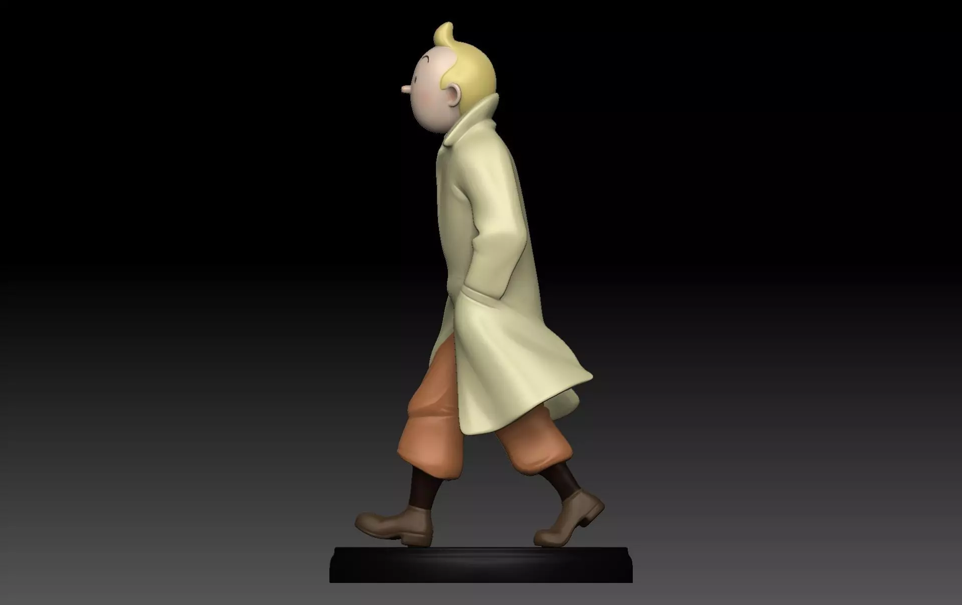 3D Printable TinTin in trench coat 3D print model_1