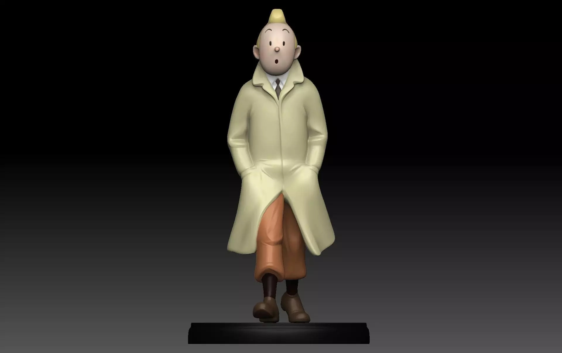 3D Printable TinTin in trench coat 3D print model_0