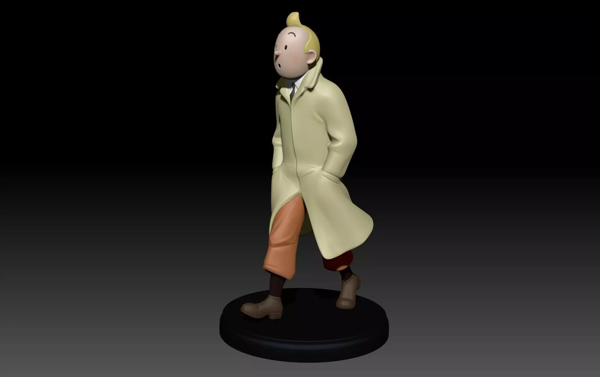 3D Printable TinTin in trench coat 3D print model_8