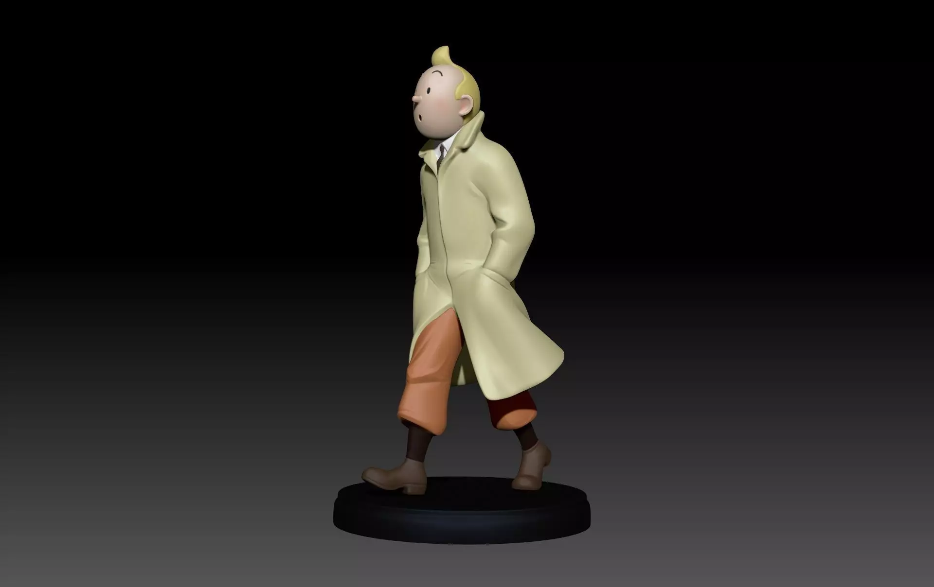 3D Printable TinTin in trench coat 3D print model_4