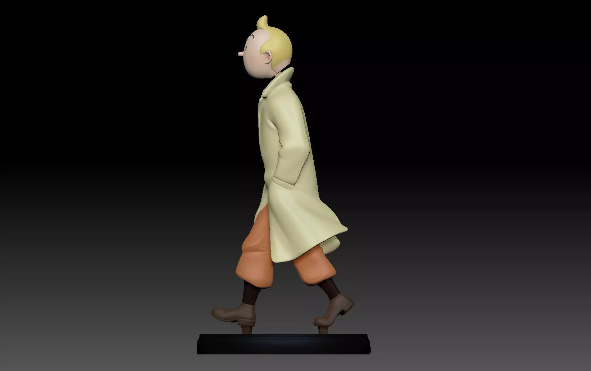 3D Printable TinTin in trench coat 3D print model_9