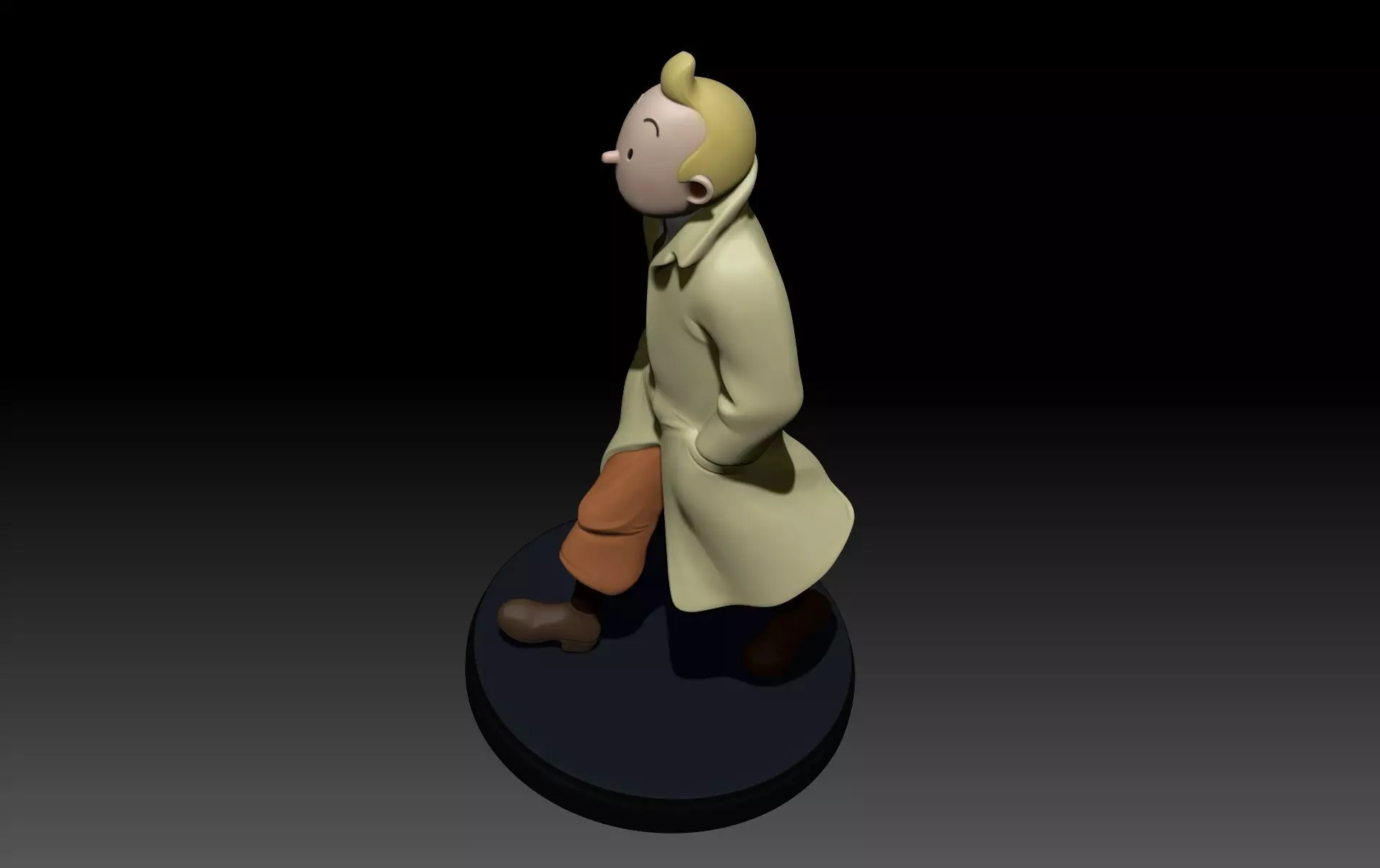 3D Printable TinTin in trench coat 3D print model_5