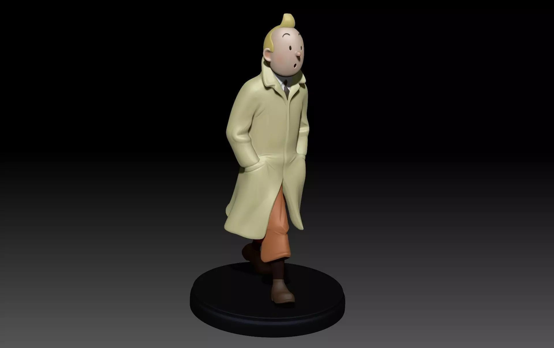 3D Printable TinTin in trench coat 3D print model_7