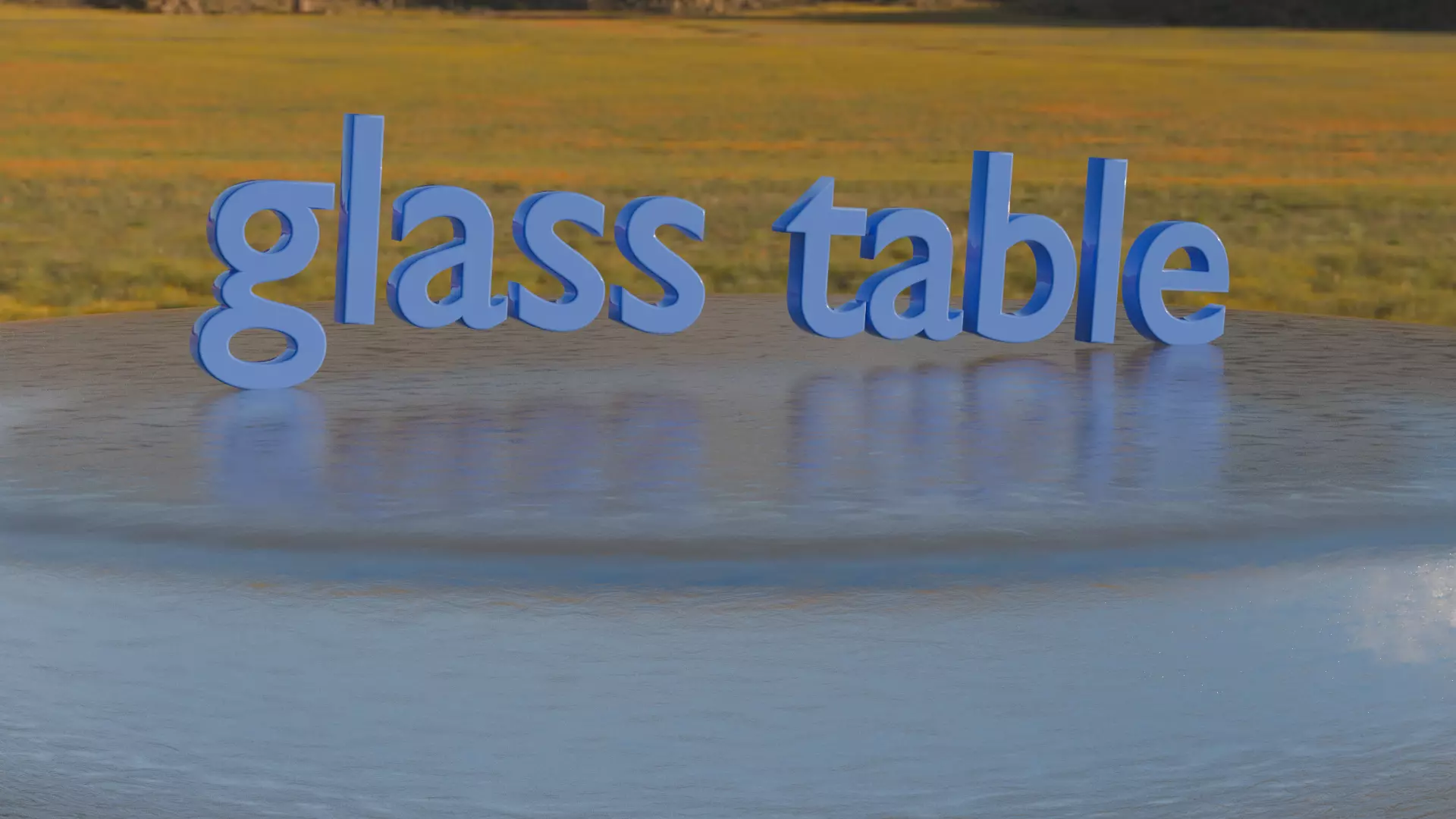 glass table text 3D model