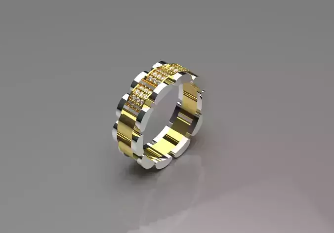 Men rolex STL 3D jewelry gold ring model ror0037