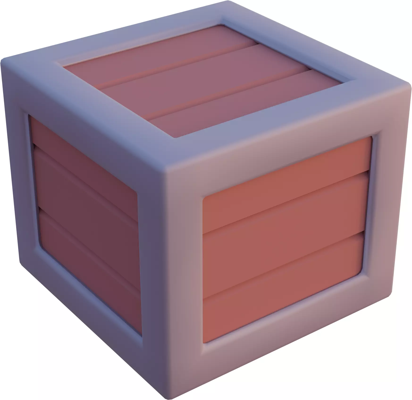 Low Poly Wooden Box 01 Free 3D model_1