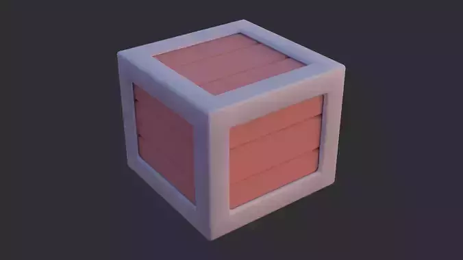 Low Poly Wooden Box 01
