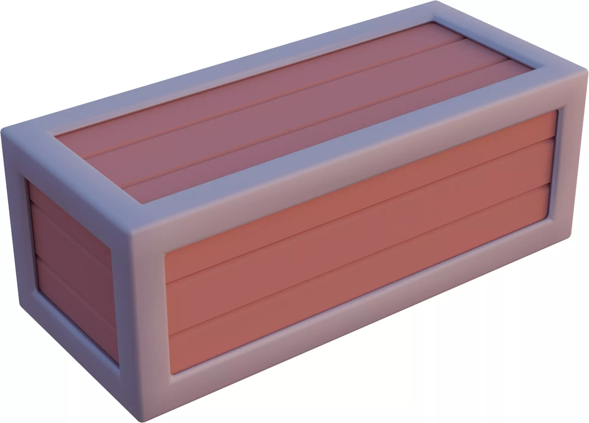 Low Poly Wooden Box 02 Free 3D model_1