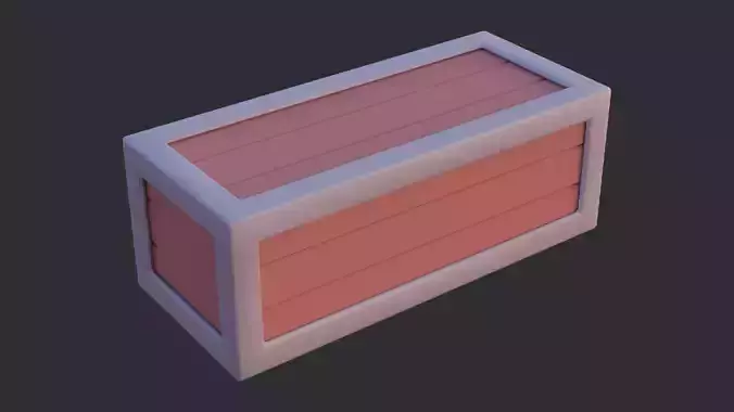 Low Poly Wooden Box 02