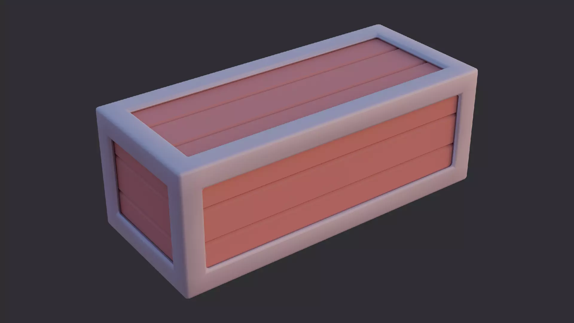 Low Poly Wooden Box 02 Free 3D model_0