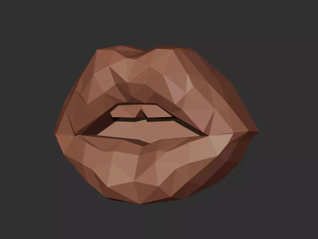 Low Poly Lips Wall Art 3D print model_5