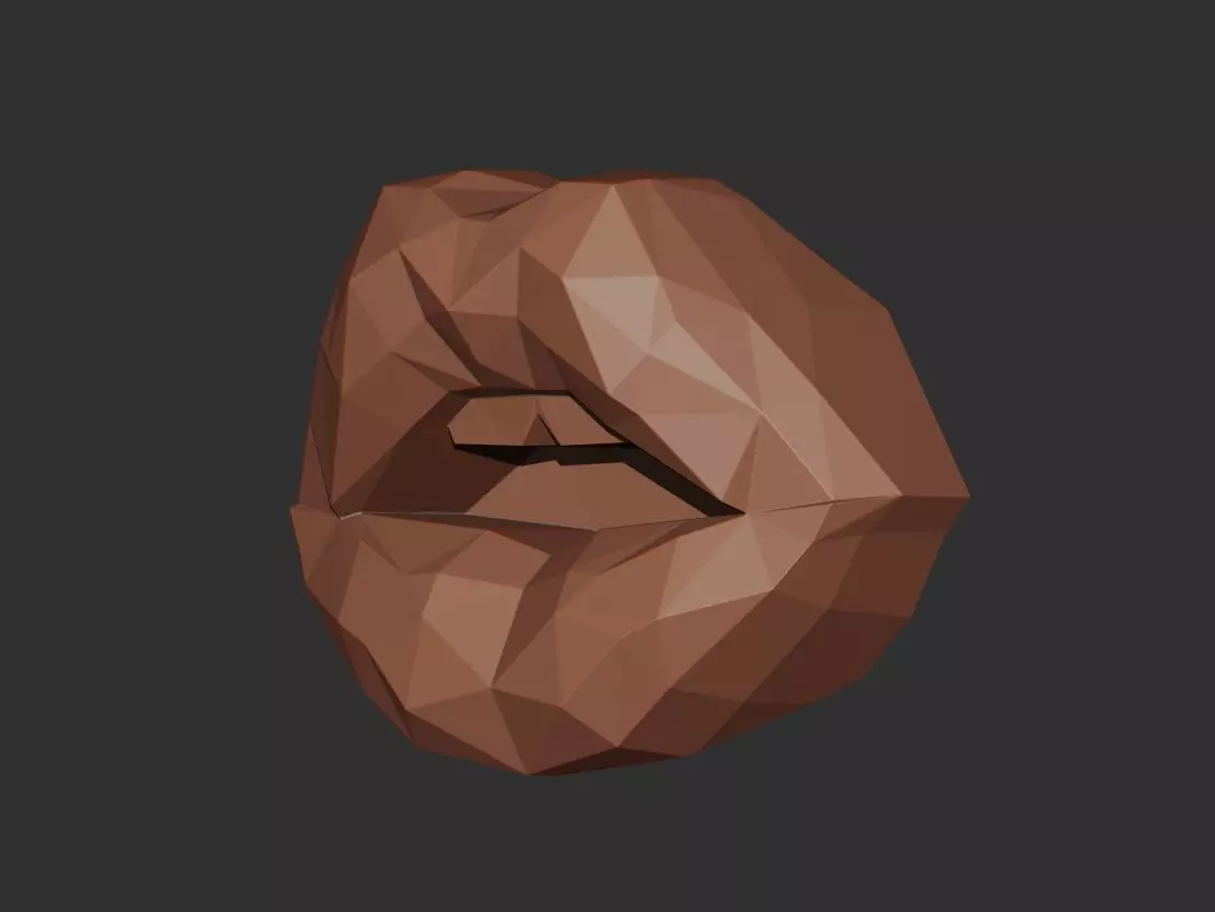 Low Poly Lips Wall Art 3D print model_6