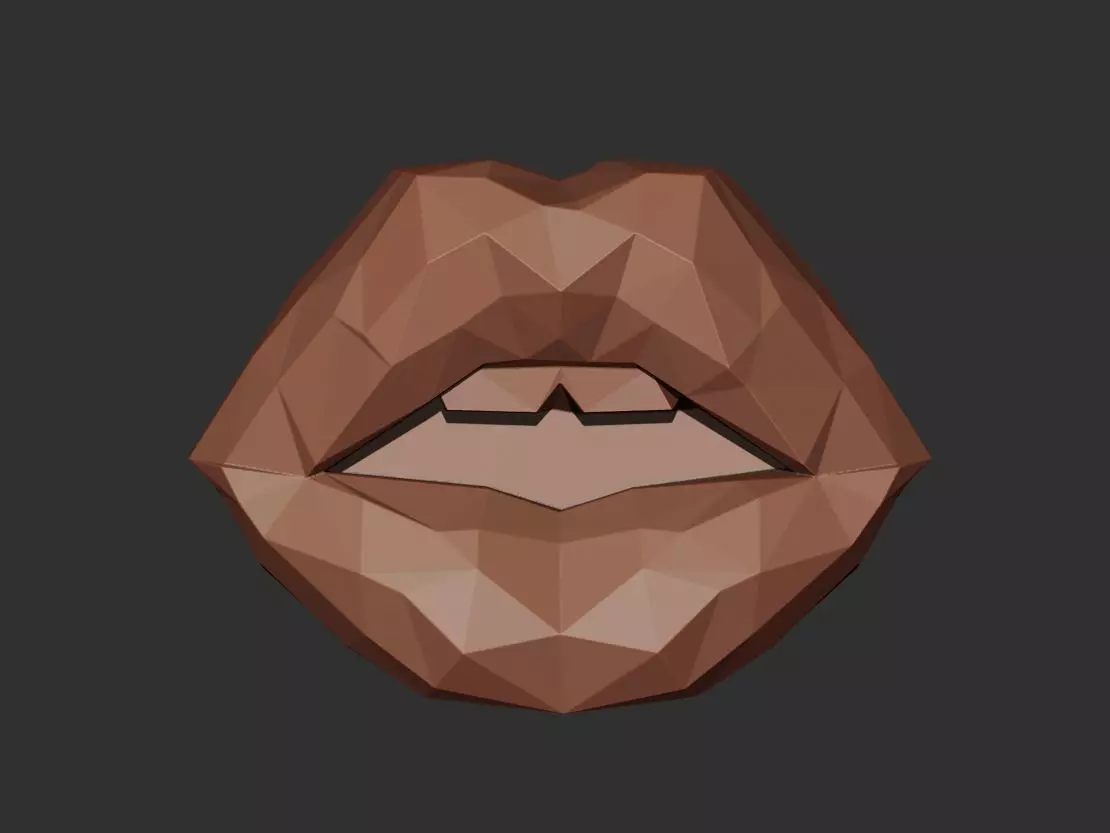 Low Poly Lips Wall Art 3D print model_1