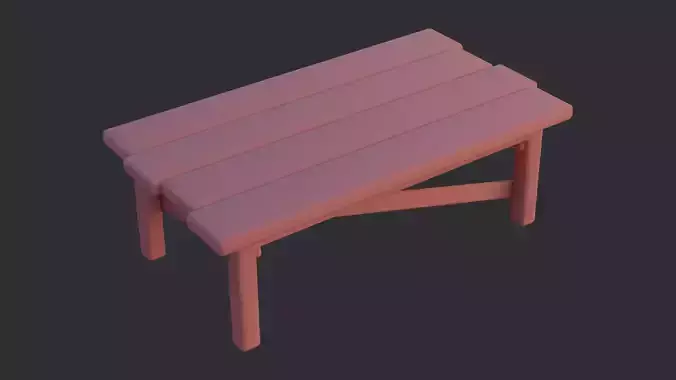 Low Poly Wooden Table