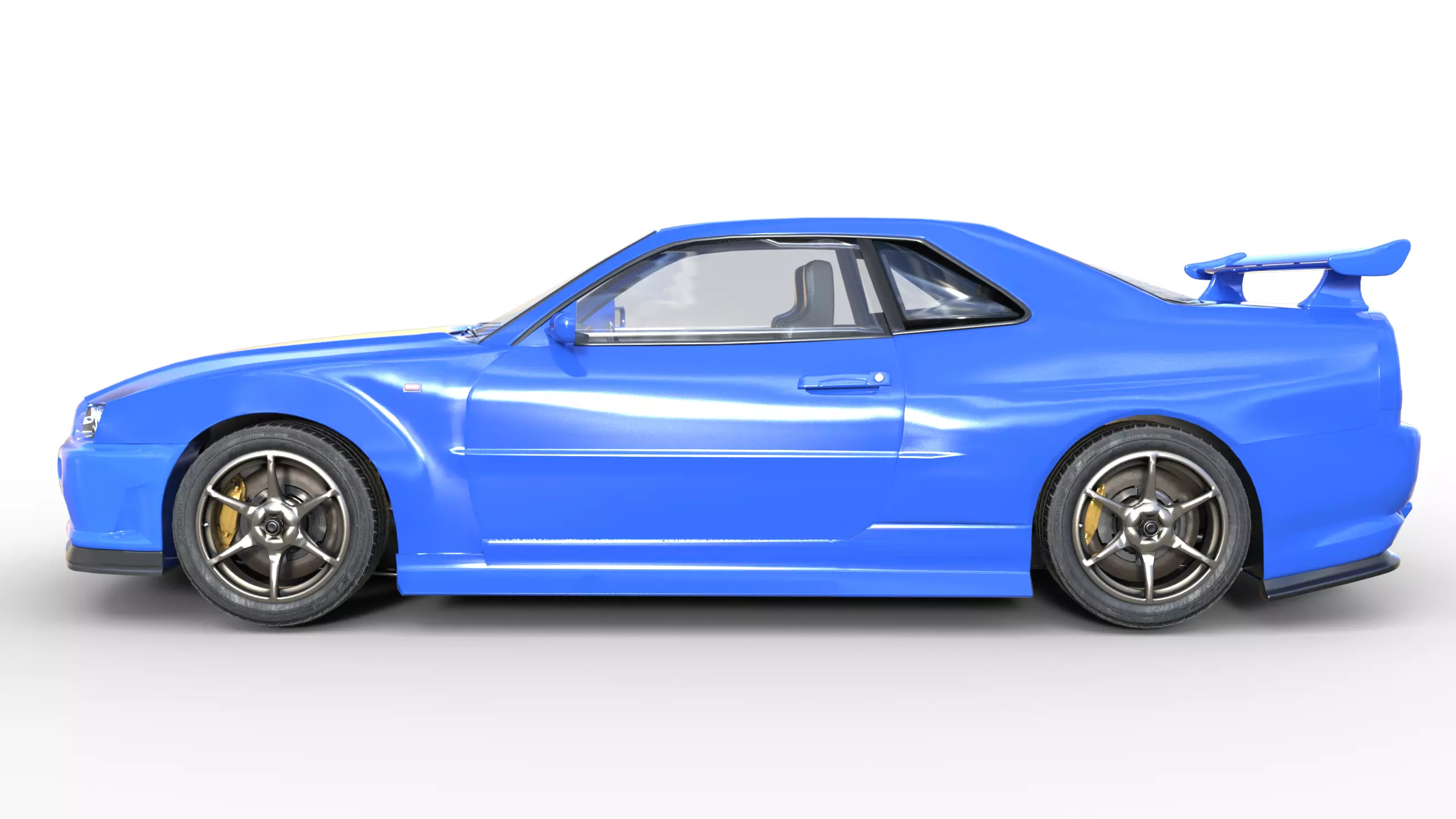 Nissan Skyline GT R R34 Bayside Blue 3D print model_1