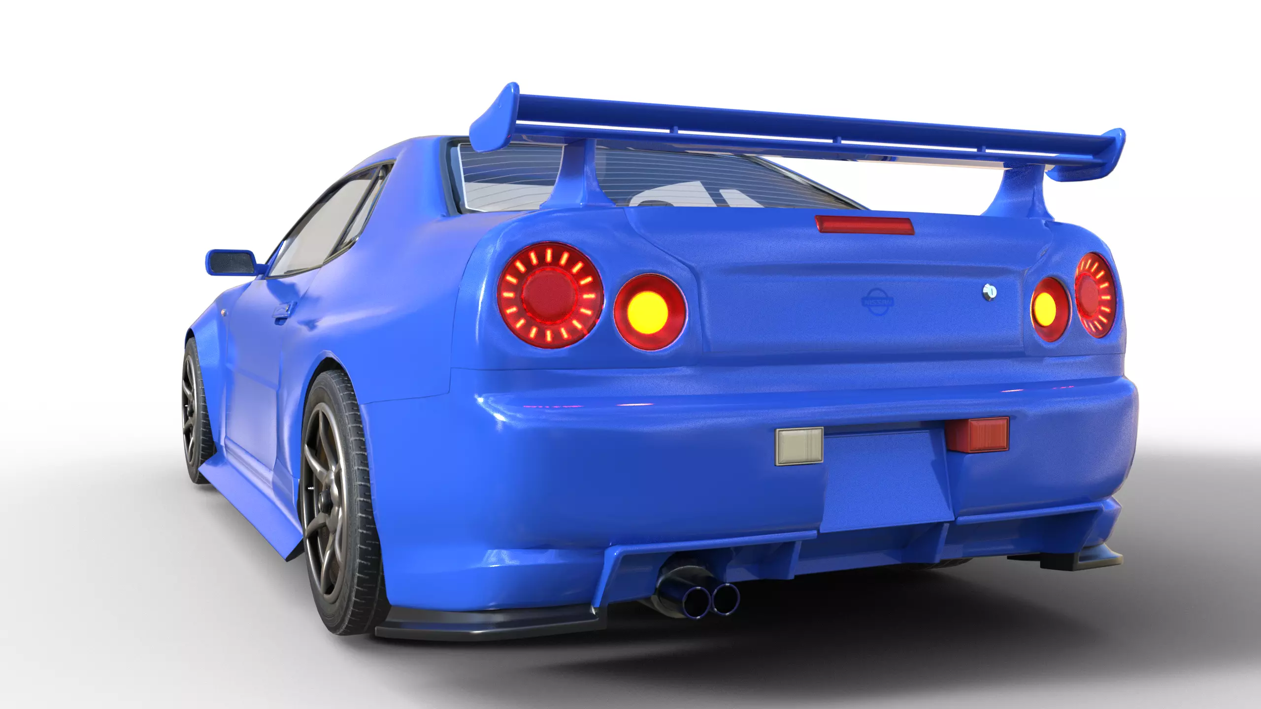 Nissan Skyline GT R R34 Bayside Blue 3D print model_2