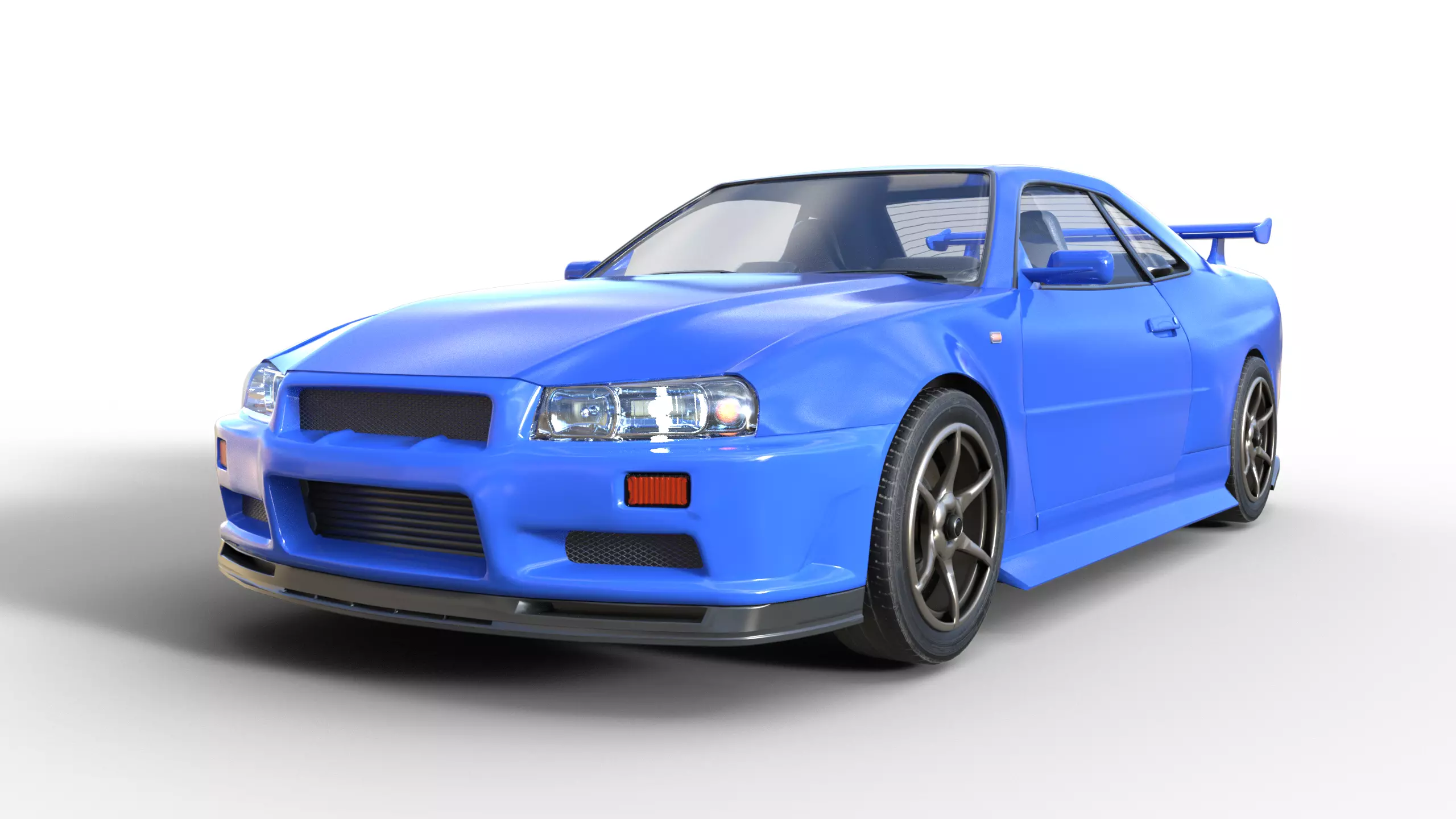 Nissan Skyline GT R R34 Bayside Blue 3D print model_0