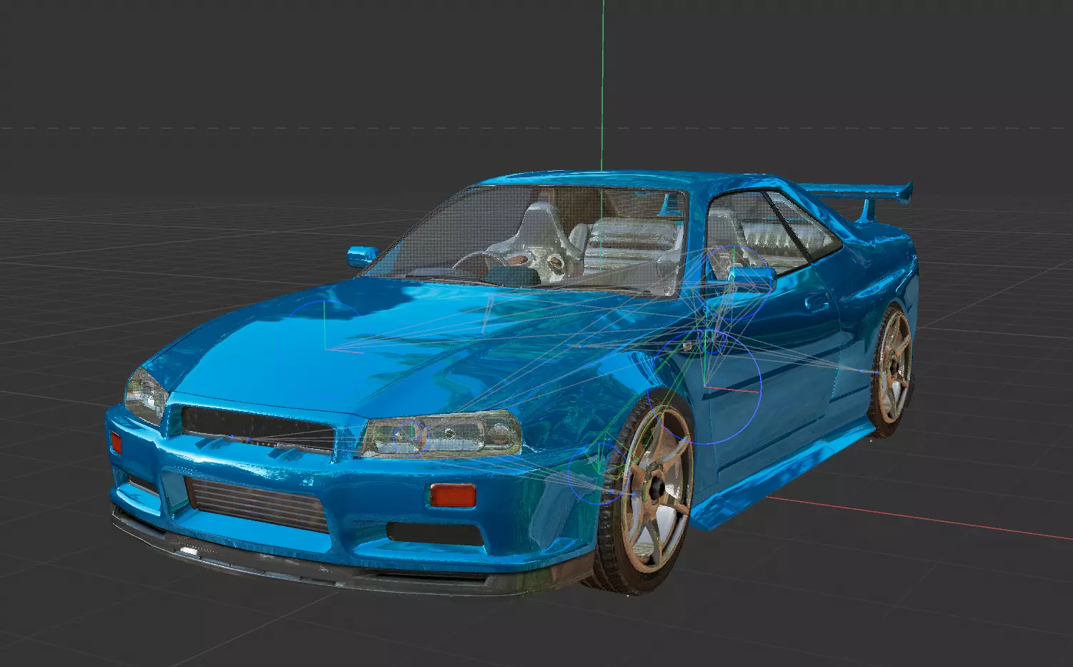 Nissan Skyline GT R R34 Bayside Blue 3D print model_5