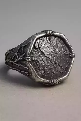 Cracked Signet Ring