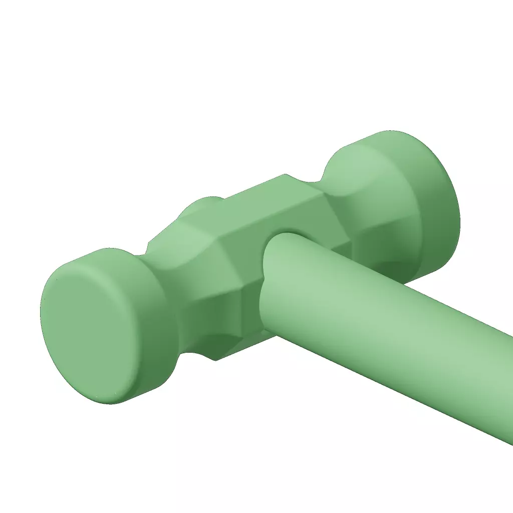 Plastic Carpentry Hammer Toy 3D model_2