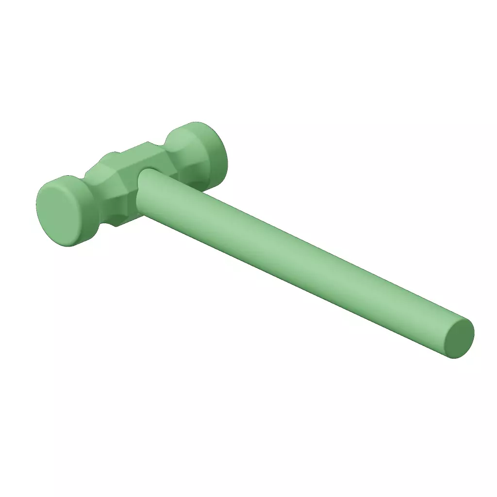 Plastic Carpentry Hammer Toy 3D model_1