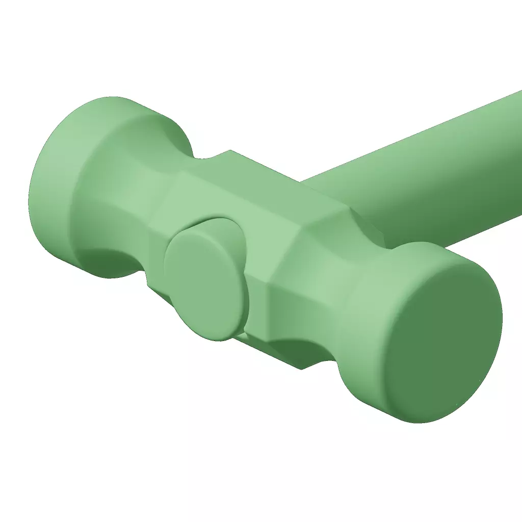 Plastic Carpentry Hammer Toy 3D model_3