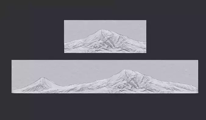 Ararat Mountain Landscape Wall Art 3D STL Model 3D print model