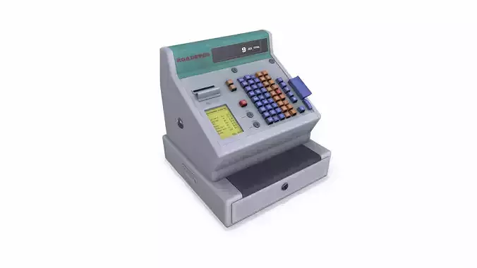 Retro Electronic Cash Register Low-poly PBR