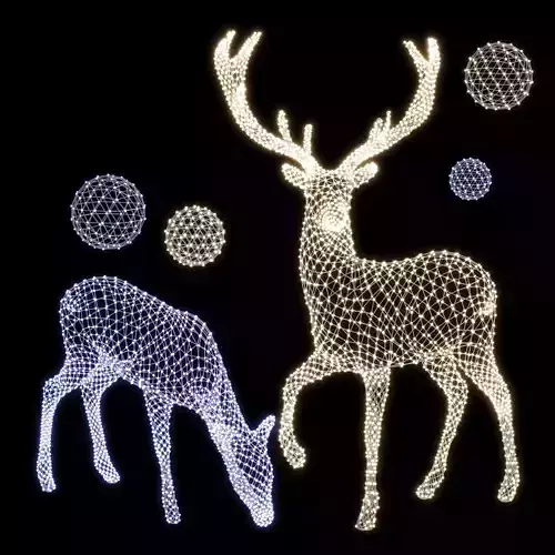 New Year Deer made of garlands