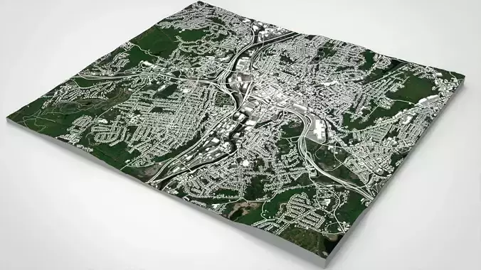 Cityscape Waterbury Connecticut United States 3D model 6