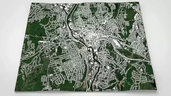 Cityscape Waterbury Connecticut United States 3D model 2
