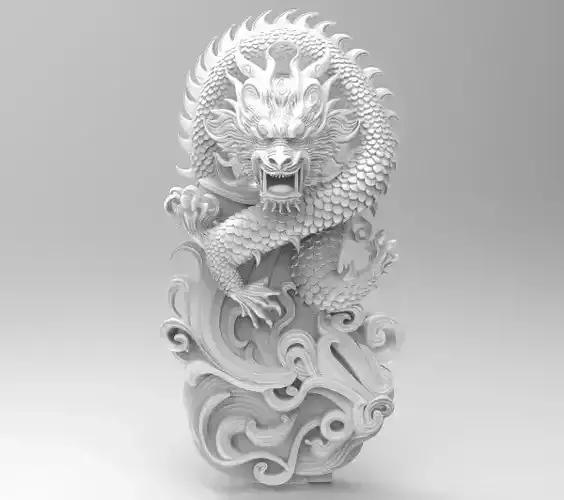 Chinese Dragon Relief Sculpture