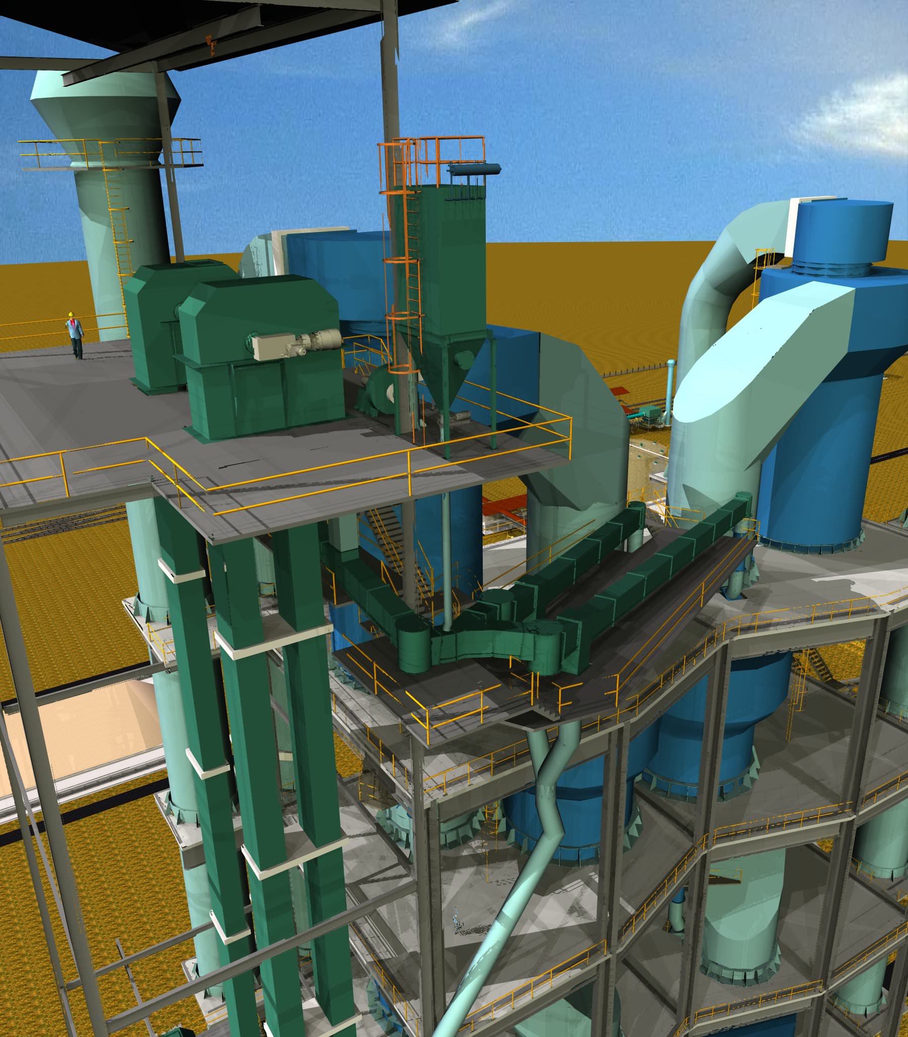 Control Feed Silo Kiln Feed Free 3D model_3