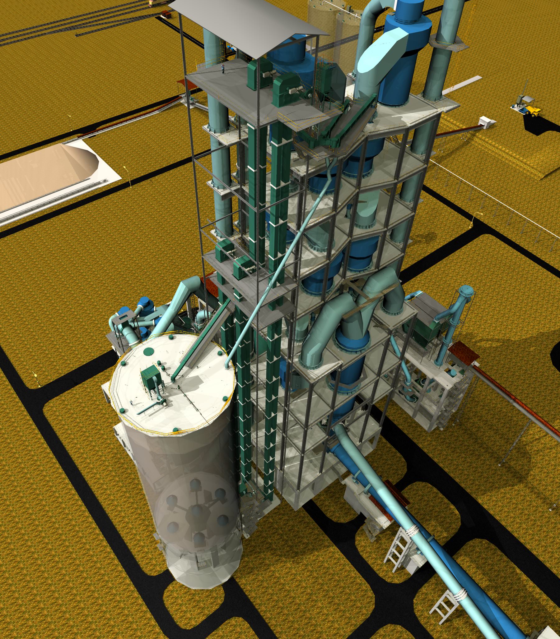 Control Feed Silo Kiln Feed free 3D Model DWG