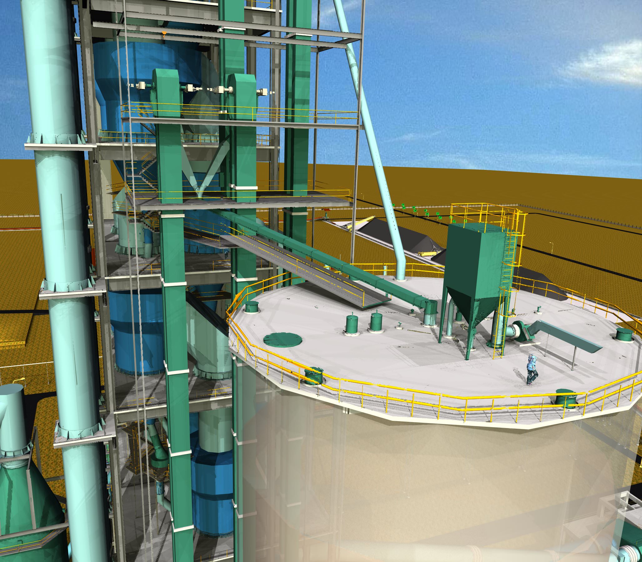Control Feed Silo Kiln Feed Free 3D model_2