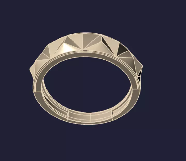 Golring21 Carved ring 3D print model_2