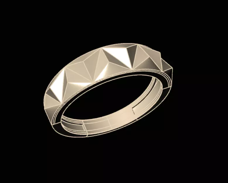 Golring21 Carved ring 3D print model_1