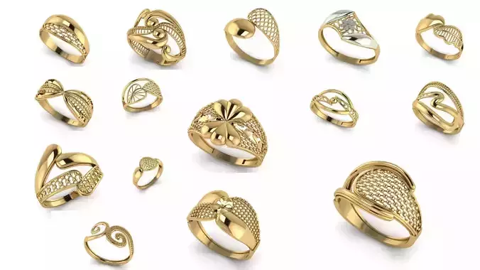Turkish Ladies Rings 3D