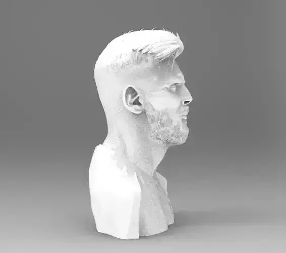 Realistic Messi Sculpture High Detail 3D Model 