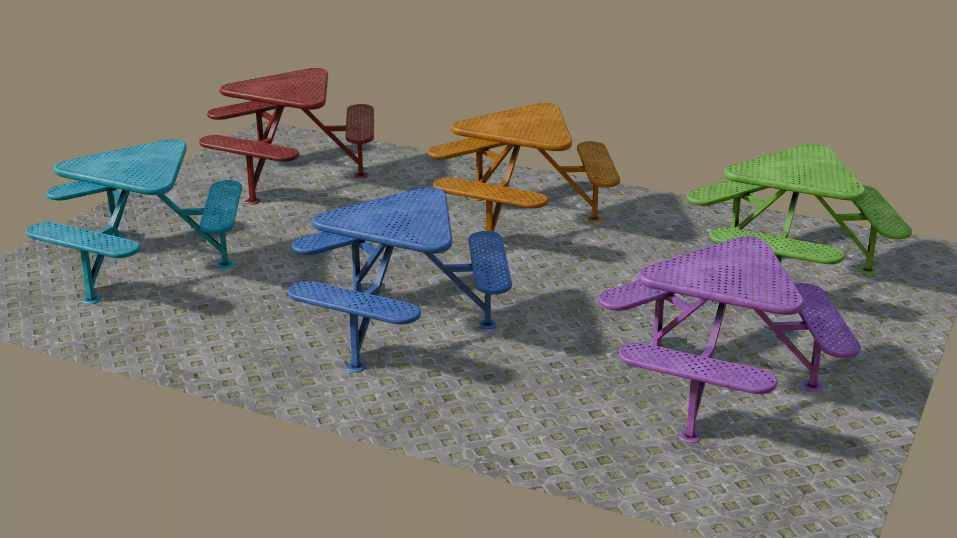 Picnic Table 05 Low-poly 3D model