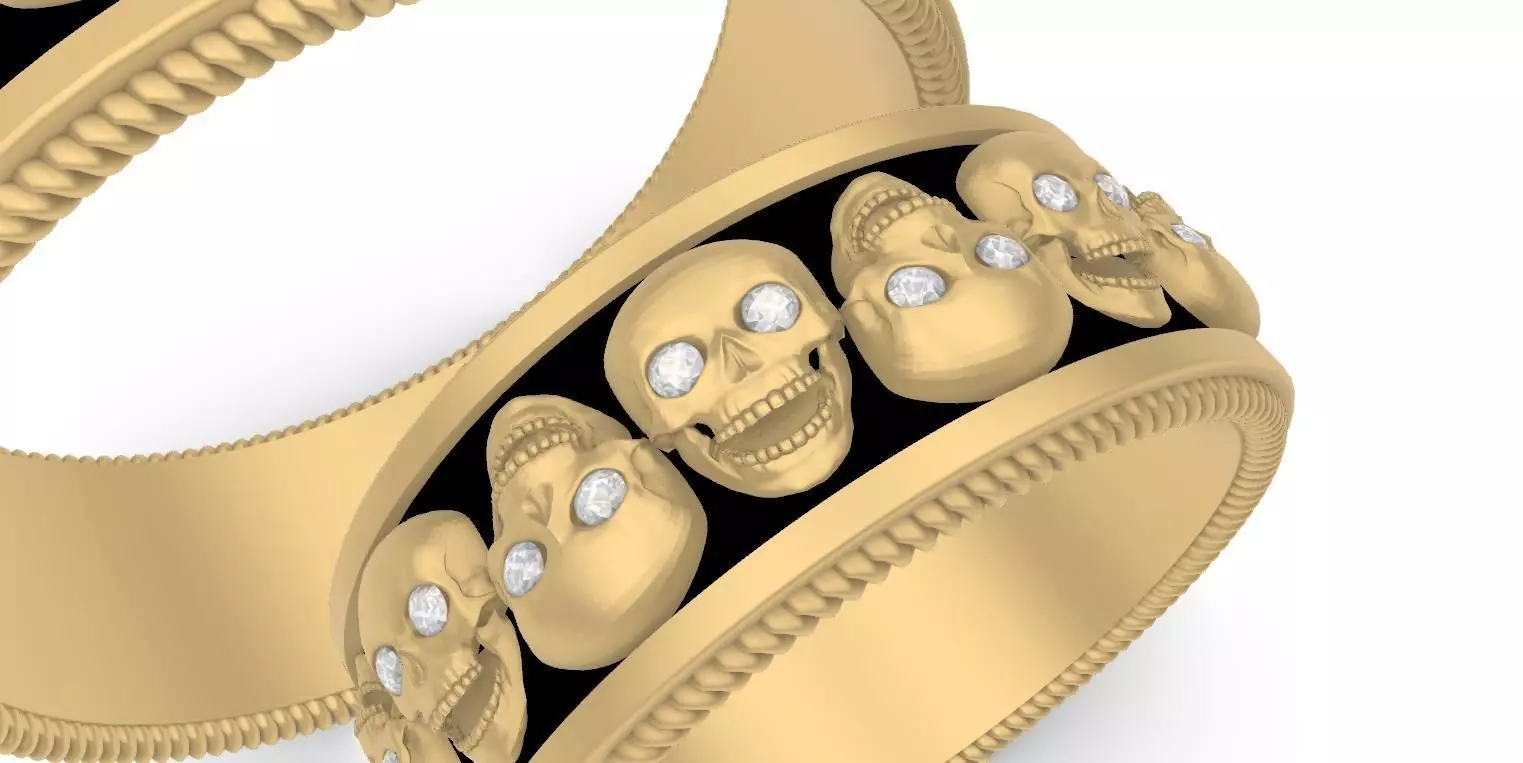 Skull ring 3D print model_1