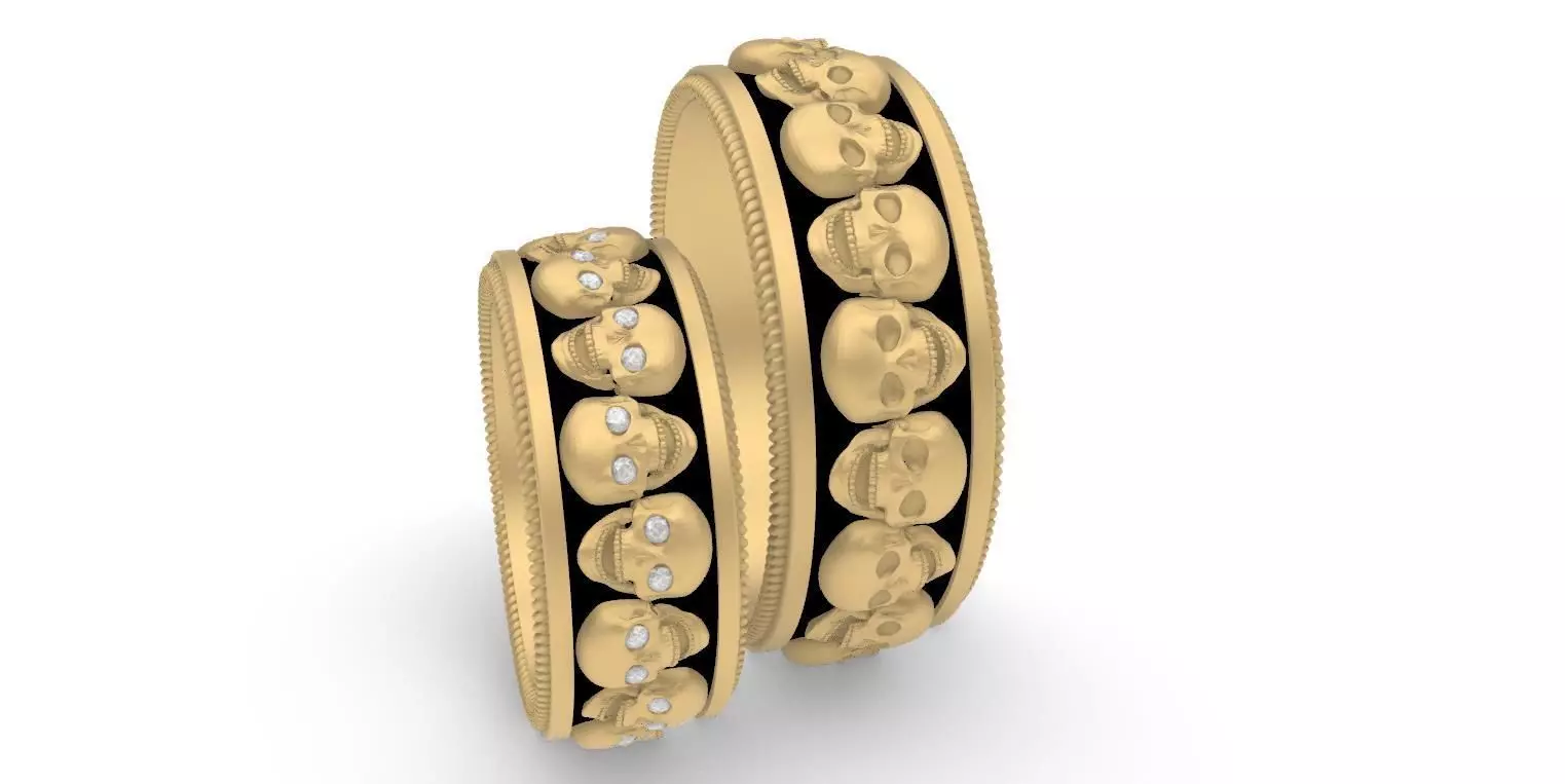 Skull ring 3D print model_4